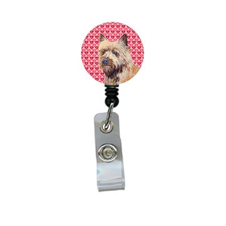 TEACHERS AID Cairn Terrier Valentines Love and Hearts Retractable Badge Reel or ID Holder with Clip TE629458